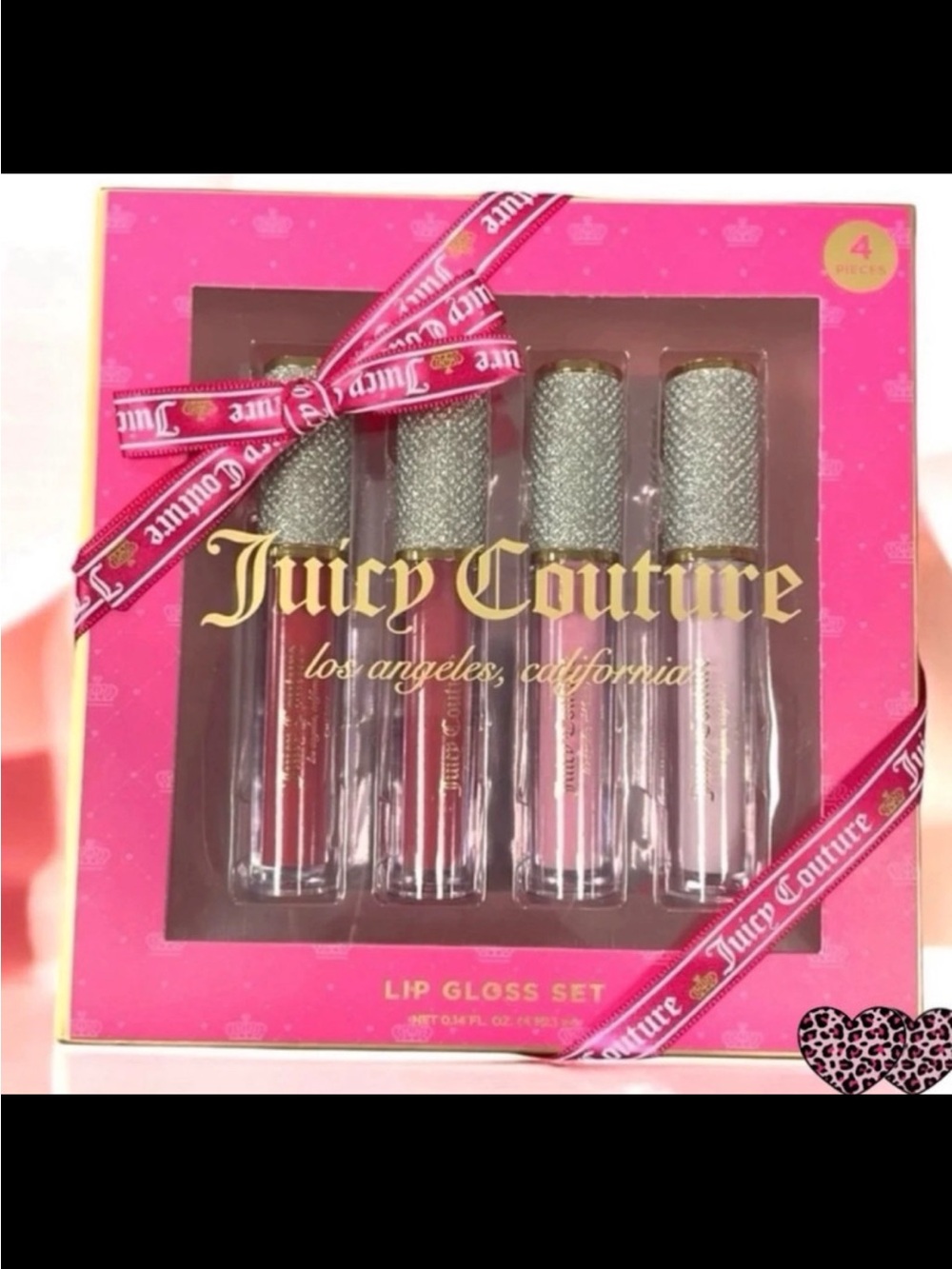 Juicy Couture Pink Lip Gloss Quartet with Sparkle Caps